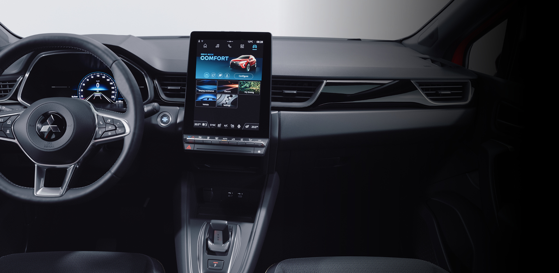 Innenansicht des Fahrerraums im ASX