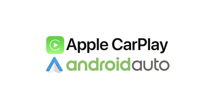Smartphone-Vernetzung Logos von Apple CarPlay und Android Auto™