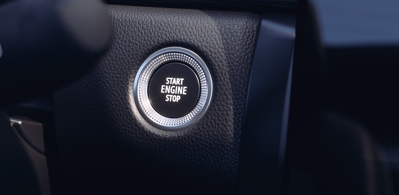 Detailansicht des Start-Stop-Knopf