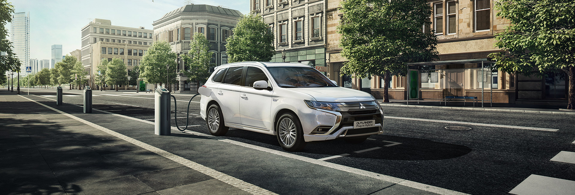 Der Outlander Plug-in Hybrid Keyvisual: der Mitsubishi Outlander Plug-in Hybrid. Mehr Hybrid. Mehr SUV.