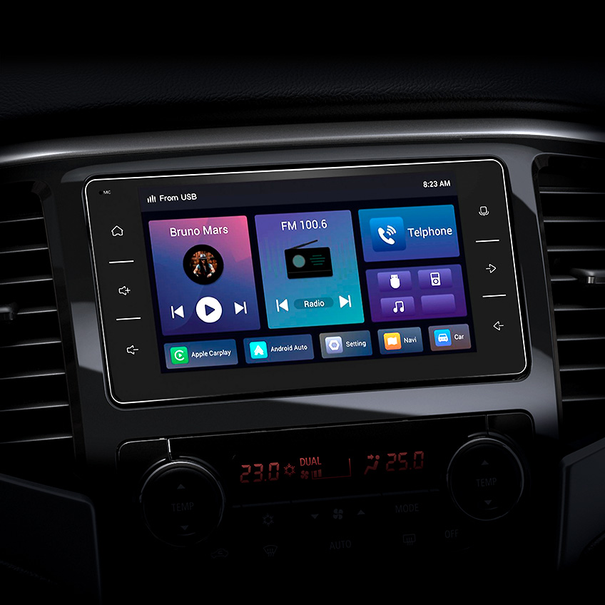 7“Intouch-Navigationssystem inkl. kabellosem Apple CarPlay12/ Android Auto TM13 7“Intouch-Navigationssystem inkl. kabellosem Apple CarPlay12/ Android Auto TM13 im L200 Doppelkabine Select
