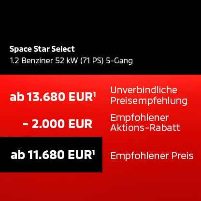 Preis Space Star Select Preisberechnung Space Star Select ab 10.190 EUR¹